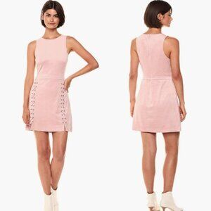 Cupcakes & Cashmere Daton Lace-up Faux Suede Dress in Blush Pink Women's X-Small